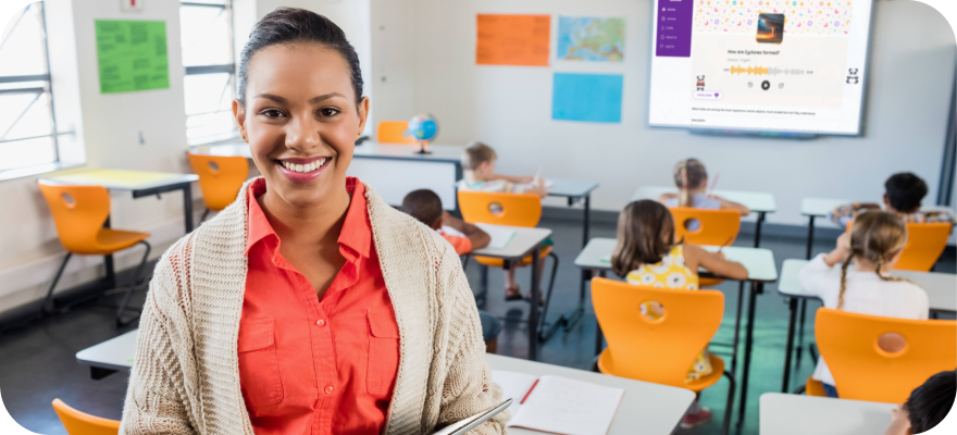 Teacher Teaching students in classroom.